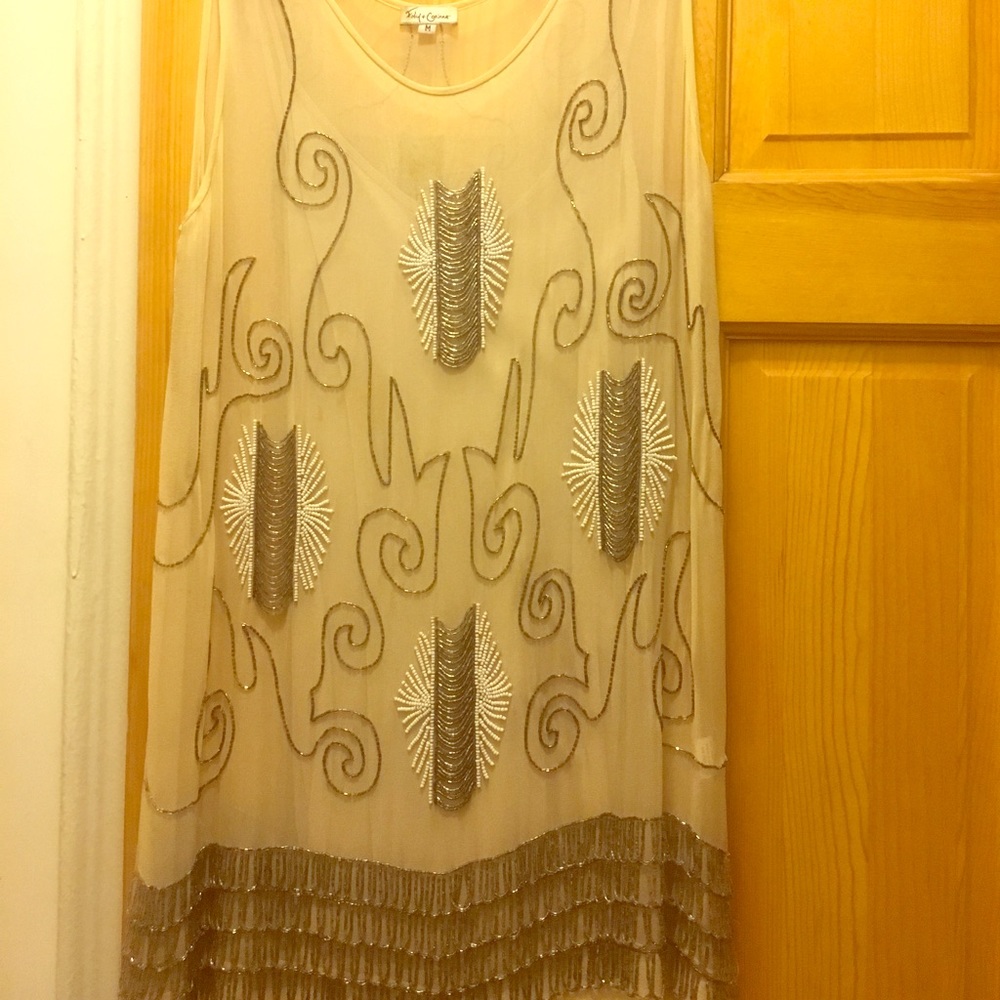 Foley and Corinna Beaded Tank Dress